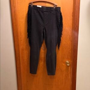 Judy Blue Black Fringe Skinny Jeans